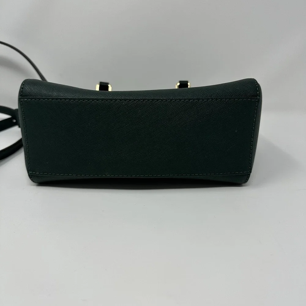 Tory Burch Emerson Mini Jitney Green Leather Tote Satchel